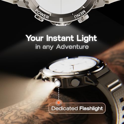 Image of GOBOULT Tuff Hawk Smart Watch 1.39'' HD Display, BT Calling, Working Crown, 150+Watchfaces, 450 Nits Brightness, AI Voice Assistant, SpO2 Monitoring (Green) (Sandstone)