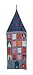 Produktbild XXL Adventskalender zum Befüllen und Aufhängen aus Textil / Filz, 42x126 cm, Haus-Optik in grau-orange | Weihnachtskalender für Kinder & Erwachsene