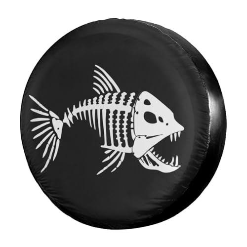 Image of Delerain Fish Bone Spare Tire Cover Wheel Protectors Sun Protector Waterproof for Trailer RV SUV Truck and Many Vehicle(16 Inch for Diameter 29 inch-31 inch)
