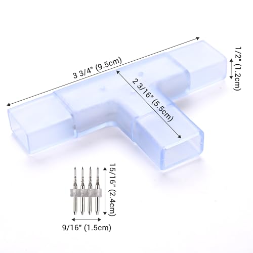Image of Yescom 10 Sets of T Shape Junction 3 to 1 Wire Splice Connector with 4-Pin for BiLume RGBW AC110-120V LED Neon Rope Lights