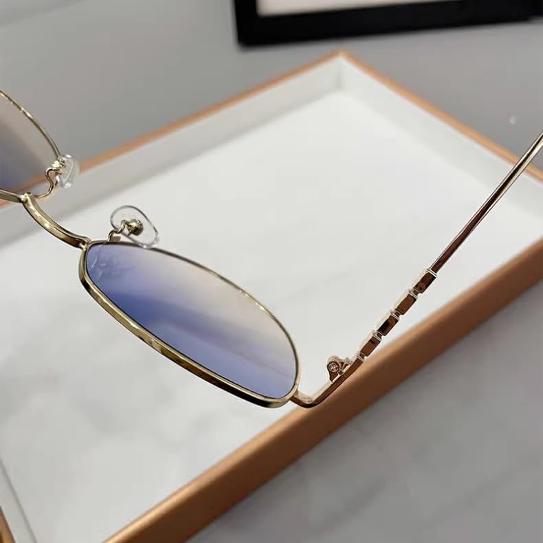 Lunettes de soleil œil de chat en métal au design géométrique chic - 2