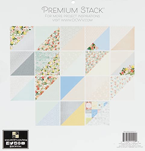 American Crafts Ps-005-00577 Card Stock Country Floral Premium Printed Cardstock Stack, 12"X12" #TOP27