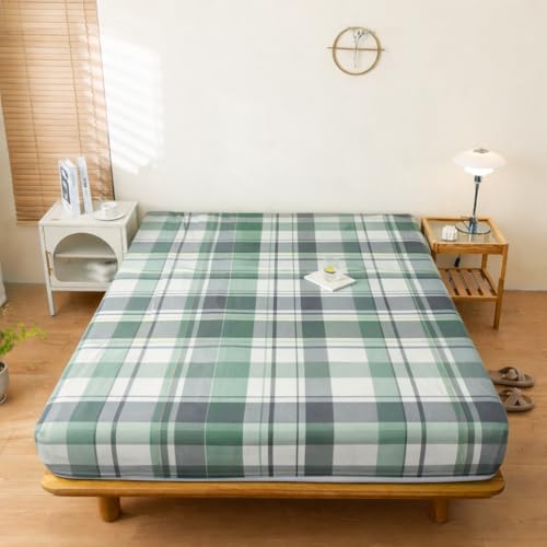 Image of Premium Cotton Printed Mattress Cover /Protector with Zipper Chain|Provides All Around Protection with 360 Encasing |Single Size Bed - 72x36+6 inches (3x6 ft Mattress) Striped Grey