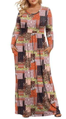 Image of LONGYUAN Women's Plus Size Maxi Dresses for Curvy Women Casual Long Dress XL-6XL