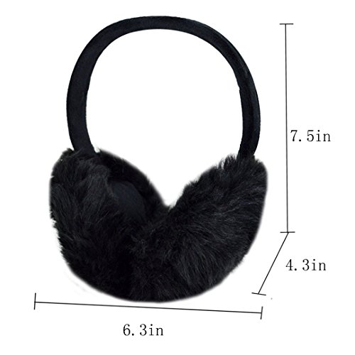 Monique Women Men Foldable Faux Fur Earmuff Winter Sport Outdoor Travel Warm Ear Muffs Ear Warmers Black #TOP1