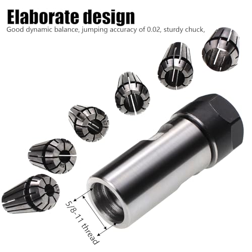 Image of 5 /8 inch-11 Thread Angle Grinder Extension Shaft Set Electric Drill Conversion Collets Adapter Woodworking Tool Accessories Include Spring Collet (6, 1 /4, 8, 9.5, 10, 1 /2) 7PCS