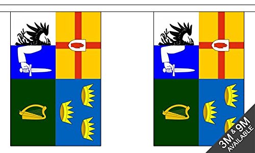 Flagtex Four Provinces Fabric Bunting – 9m with 30 Flags – Fabric for Indoor & Outdoor Use – String Flags Banners Irish Ireland Provincial Ulster Munster Leinster Connacht