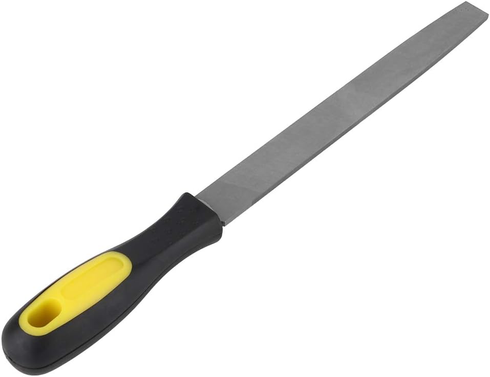 8in Flat Mill File, Smooth Blade with Ergonomic Handle, T12 carbon tool steel Edge Metal File Sharpening for Drills and All Edge, Lawn Mower Blade, Garden Shears, Chisels, etc