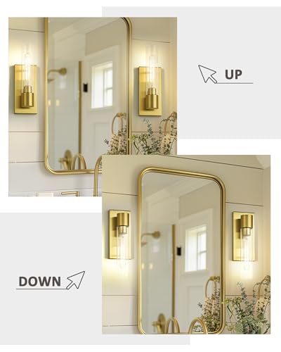 Image of HWH Bathroom Wall Sconce Set of 2, 1-Light, Modern, 5HY104B-2PK BG