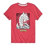 Hybrid Apparel - Pokémon - Gyarados Manga Art - Youth Short Sleeve Graphic T-Shirt - Size X-Large Heather Red