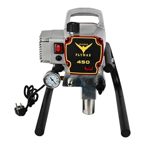 Image of Hyco Label FLYMAX R-450 Airless Paint Sprayer, 2000W, 3000PSI, Commercial Electric Spraying Machine with Accessories Made in Taiwan, Multi
