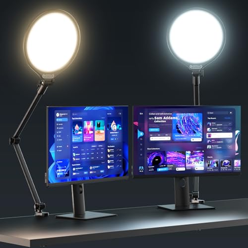 UBeesize 10' Key Light for Streaming, Desk Ring Light with Adjustable Arm (1 Pack), Zoom Lighting for Home Office, Gaming, Podcast, Video Calls, and Recording