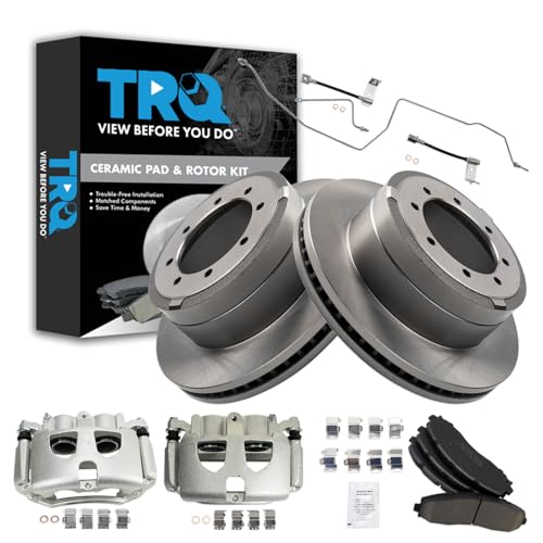 Image of TRQ Brake Pad & Rotor Kit Ceramic Compatible with 2017-2019 Ford F-350 Super Duty