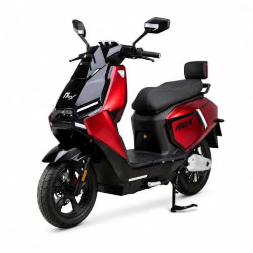 Image of EOX ROX Electric Scooter for Adults | 48V Removable Lithium Battery | 50-60 km Long-Range Ride | Non-RTO E-Scooter (Sports RED)