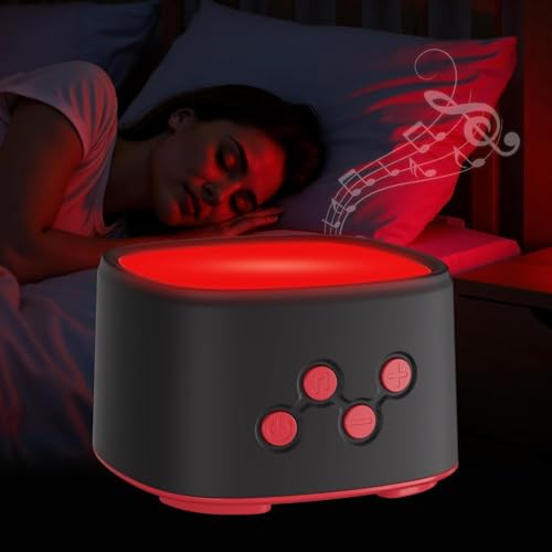 2-in-1 Red Light for Sleep with White Noise, Red Light Relaxation Lamp, Ideal for Bedroom, Meditation, Naps, Yoga and Travel