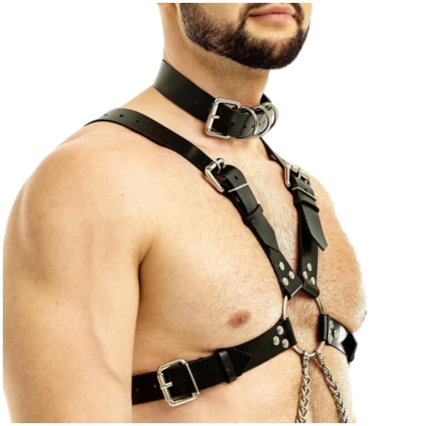 Men's Harness Body Harness Fetish Men Chest Strap Punk Gothic Men Chest Harness Body Bondage Sexy Men Underwear Body Chest Harness Men Adjustable Shoulder Belt