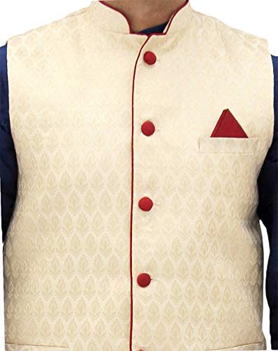 Image of Men's Silk Kurta Pyjama With Waistcoat