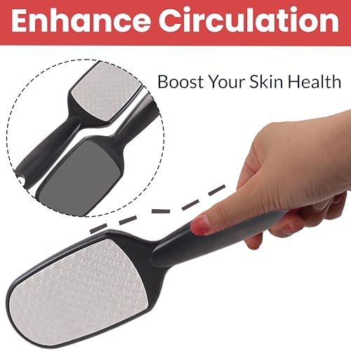 Image of TEMPERIA (1pc) Foot Scrubber for Dead Skin - Double Sided Pedicure Kit for Women - Feet File Scrub Tools, Heel Scraper Filer & Leg Cleaner Brush - Easy to Use (Multicolour) (HF775)