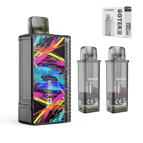電子タバコ【正規品】Aspire GOTEK Nano アスパイア ゴテック ナノ 持ち運びシーシャ PODスターターキット 1000mAh バッテリー 本体 カートリッジ 0.6ohmコイル ベイプ 【 キット+ 0.6ohm純正ポッド】 ニコチンなしリ
