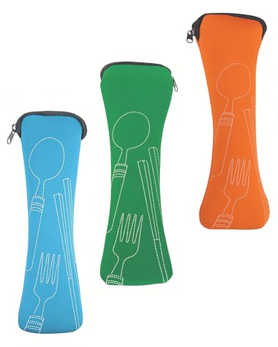 AORHOFJ 3 Stück Bestecktasche - Tragbare Neopren Bestecktaschen Leer mit...