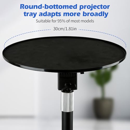 OUGPIU Beamer Ständer mit Paletten Desktop Projektor Ständer Projektorhalterung,Bodenständer Laptop Notebook DJ Equipment Stativ Tray Halter,Höhenverstellbar 45-125cm (E)