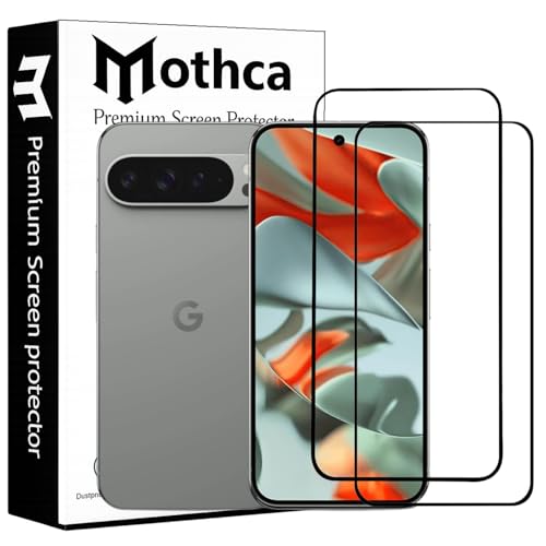 Image of Mothca Military-Grade Gorilla Tempered Glass Screen Protector for Google Pixel 10 Pro | Black | Pack of 2 | Edge-to-Edge Coverage | Scratch Resistant | Easy Installation Kit