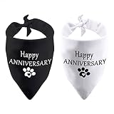 2 Pack Happy Anniversary Dog Bandana Pregnancy Announcement Baby Announcement Gift (Happy Anniversary 2 Pack)