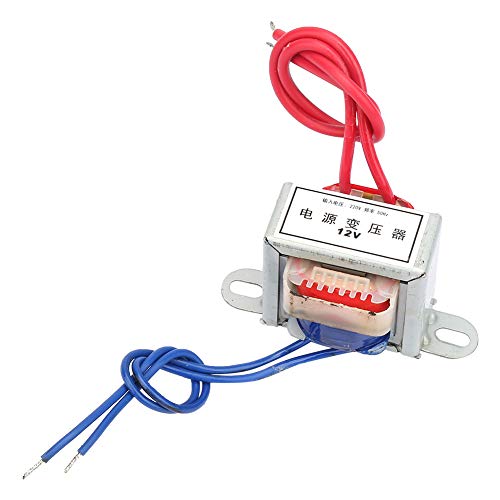 Transformador de potencia AC 12V/24V Voltaje de salida 2W Entrada 220V 50Hz Transformador de potencia único Transformador de núcleo de nailon retardante de llama(12V) Cover