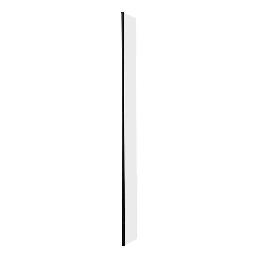 Milano Nero Black Hinged Shower Enclosure Return Screen - 300mm