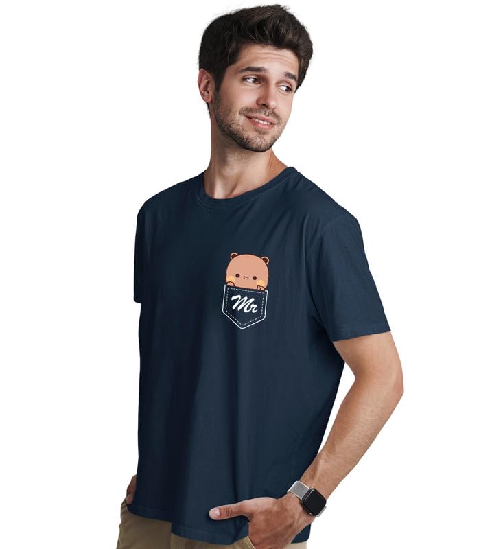 Image of INDISSH Couple Love Printed 100% Cotton Tshirt for Men and Women - CP-MRMRS
