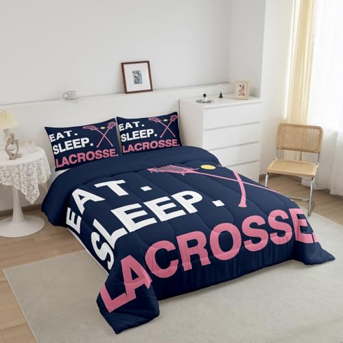 Image of Feelyou Lacrosse Bedding Set Queen Size 3Pcs for Girls Boys Kids