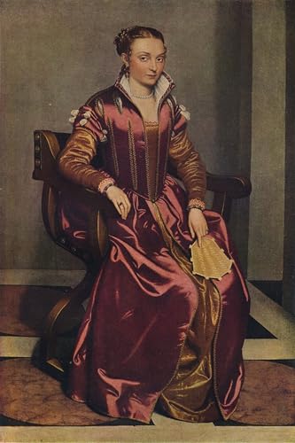 Impression sur toile portrait de dame en rouge Moroni peinture chic 60x90cm