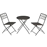 Outsunny 3 Pieces Rattan Bistro Set, Wicker Folding Garden Furniture Set with...