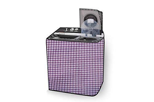 Image of Stylista Washing Machine Cover Compatible for semi Automatic LG P9032R3SM 8 Kg Plaid Pattern