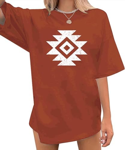 Western Shirts for Women Vintage Rodeo Shirts Wild West Cowboy T Shirt Oversized Country Music Short Sleeve Tops