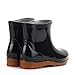 Laple Men's Rain Boots Hardwearing Anti-skidding Patchwork Slip On Waterproof Non-Slip Plastic Cement Rain Boots Rain Ankle Boots (8) Black