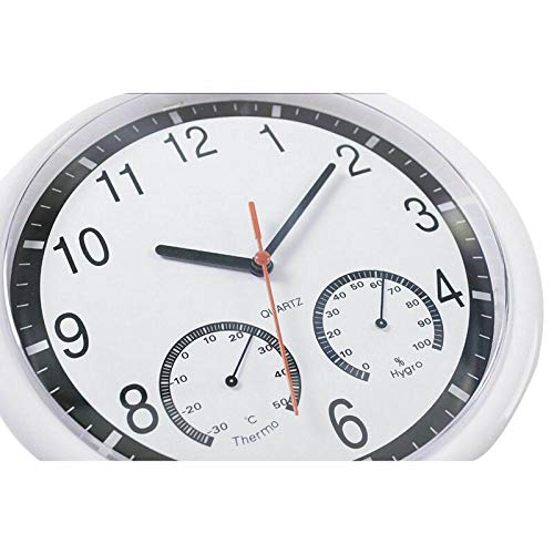 ELD Horloge en Pierre à Quartz Horloge Murale silencieuse thermomètre précis humidité intérieure extérieure Piscine Mode Moderne décoration de la Maison Cadeaux de fête des mères Art horloges murales