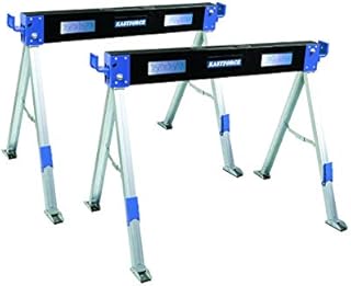 KASTFORCE KF3005 Folding Sawhorse (2-Pack of KF3003) 1000 kg Capacity Heavy Duty Jobsite Table Stand with Folding Legs