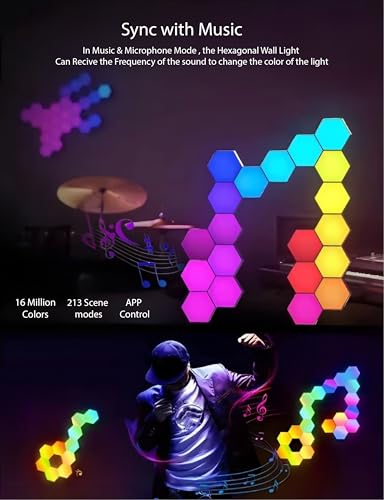 Image of Hexagon LED Light Panels - Expansion Pack (2 Panels), Add-On Panel Only - No Adapter & App Controller, Compatible with Starter Kit