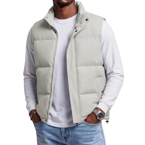 Black Puffer Vest Men Quilted Puffy Vest Lightweight Padded Jacket Coat