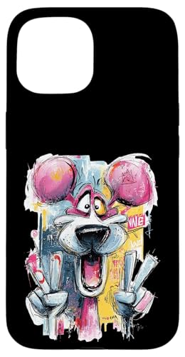 Funny Mouse �_�u���s�[�X �O���t�B�e�B �|�b�v �L�����N�^�[ �O���t�B�b�N �X�}�z�P�[�X iPhone 15 �p
