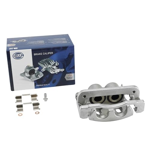 HELLA Premium Brake Caliper With Bracket, Front Left, Front Right, No Core Charge, Compatible with Select 2007-2020 Cadillac & Chevrolet & GMC