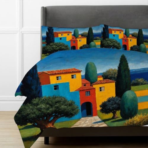 Parures de lit 240x260 cm en microfibre légère avec housse de couette sobre - 4