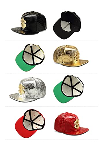 Hip Hop Hat,Flat-Brimmed Hat,Rock Cap,Adjustable Snapback Hat For Men And Women (Gold) #TOP4