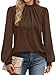 WIHOLL Fall Outfits for Women 2026 Long Sleeve Shirts Womens Early Fall Fashion Must Haves Clothing Work School Outfits Tops Teachers Trendy Blouses Chocolate Brown Fall Clothes Essentials M