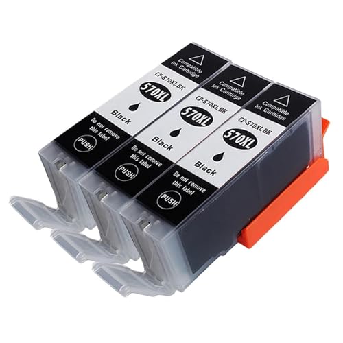 Cartouche d'encre compatible Canon PGI570XL CLI571XL pack 3 noir pour imprimante jet d'encre
