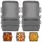 Rosenstein & Söhne Silikon Backform: 6er-Set Silikonformen für Heißluftfritteusen, wiederverwendbar (Backeinsatz Silikon Airfryer, Silikonbackform Airfryer, Grillen)