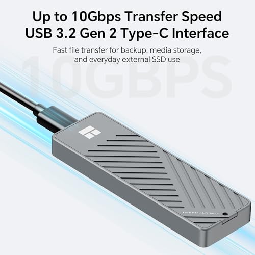 Image of HR-EB101 AC Grey M.2 NVMe SSD Enclosure, 10Gbps USB-C, 2230-2280