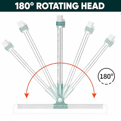 Image of Misamo Enterprise 50-Inch Rotating Floor Squeegee, Heavy Duty Bathroom Wiper with 180-Degree Swivel Head, Sage Green