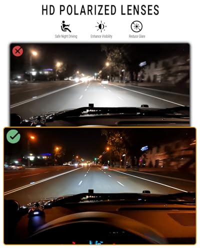 Image of Night Driving Glasses for Men Women Fit Over Sunglasses Anti Glare Polarized HD Night Vision Glasses